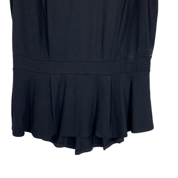 KAREN MILLEN Black & Tan Colorblock Sleeveless Blouse with Peplum Hem Size 10 - Picture 4 of 7